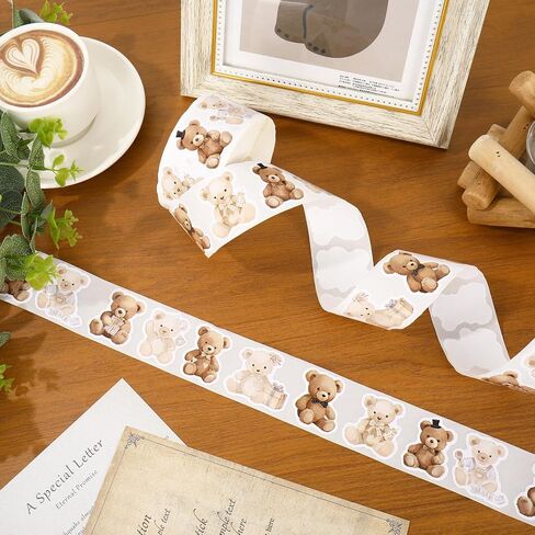 1000pcs دب ملصق الكرتون بني لاصق ملصق ملصق ملصق ملصق لعيد الميلاد لحفل استحمام الطفل اللوازم ، 8 تصميمات in Saudi Arabia