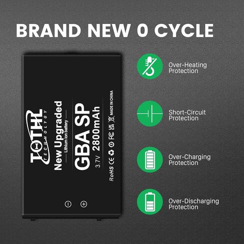 TQTHL 2-Packs GBA SP Battery, Upgraded (2800mAh) Ultra High Capacity Rechargeable Lithium-ion Battery Replacement for GBA SP, AGS-001, SAM-003 with Tool Pack Kit (2) in Saudi Arabia