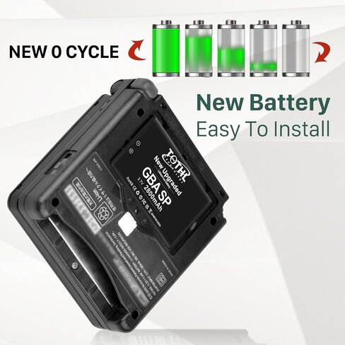 TQTHL 2-Packs GBA SP Battery, Upgraded (2800mAh) Ultra High Capacity Rechargeable Lithium-ion Battery Replacement for GBA SP, AGS-001, SAM-003 with Tool Pack Kit (2) in Saudi Arabia