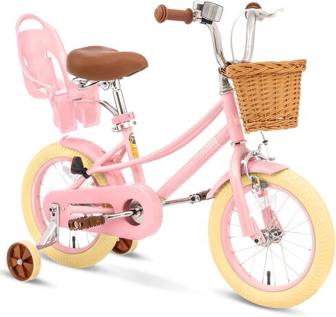 Glaf Toddler Bike 3-5 12 14 16 20 Inch Girls Bike Training Wheels and Baby Doll Seat for 2-12 Years Old Kids Bike Bicycle with Basket Adjustable Seat in Kuwait