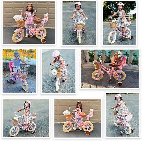 Glaf Toddler Bike 3-5 12 14 16 20 Inch Girls Bike Training Wheels and Baby Doll Seat for 2-12 Years Old Kids Bike Bicycle with Basket Adjustable Seat in Kuwait