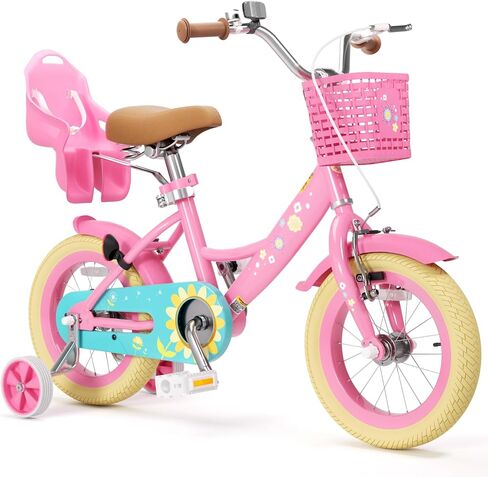Glaf Toddler Bike 3-5 12 14 16 20 بوصة عجلات تدريب على الدراجات ومقعد دمية الطفل لمدة 2-12 سنة دراجة دراجة للأطفال مع سلة مقعد قابل للتعديل in Kuwait