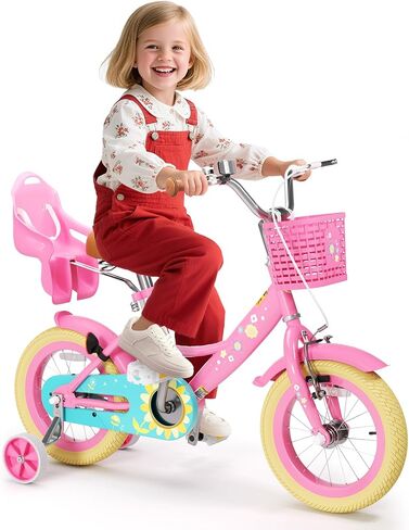 Glaf Toddler Bike 3-5 12 14 16 20 بوصة عجلات تدريب على الدراجات ومقعد دمية الطفل لمدة 2-12 سنة دراجة دراجة للأطفال مع سلة مقعد قابل للتعديل in Kuwait