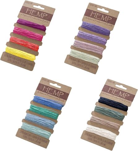 16 Colors 80 Yard Hemp Cord for Jewelry Making 1 mm, Waxed Hemp String Twine for Crafts, Wax Flax String Cord, Macrame Polyester Thread Cord for Bracelet Making Beading, B in Kuwait