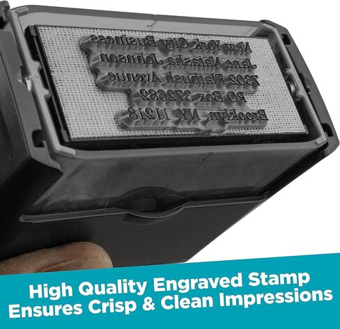 Custom Return Address Stamp - Four Line Self Inking Stamp - 3/4" x 1-7/8"- Choose from 15 Ink Colors in Saudi Arabia