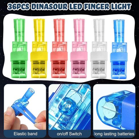 Capoda 30 Pack Finger Lights for Kids Space Themed Party Favors Birthday Decorations Space Goodie Bags Stuffers Glow in The Dark LED Light up Finger Flashlights Toy Gift Bulk Prize Supplies (Planet) in Saudi Arabia