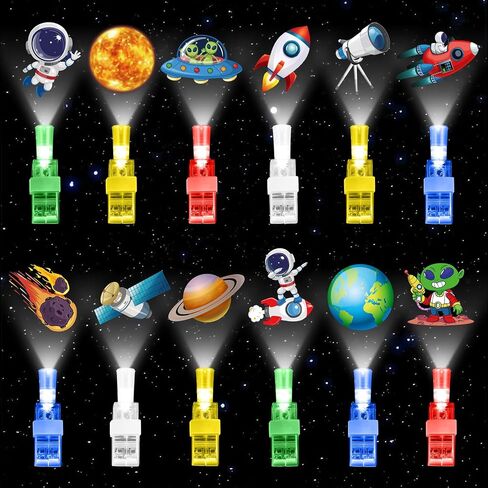 Capoda 30 Pack Finger Lights for Kids Space تحت عنوان الحفلات تفضل زخارف عيد ميلاد الفضاء Goodie Bags Witch in the Dark LED Light Up Finger Finger Flashlips Toy Goft Moled Supplies (Planet) in Saudi Arabia
