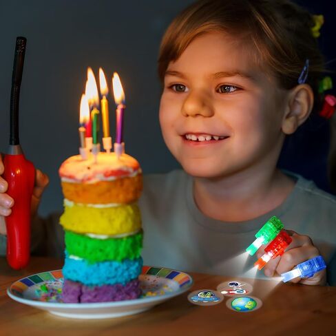 Capoda 30 Pack Finger Lights for Kids Space تحت عنوان الحفلات تفضل زخارف عيد ميلاد الفضاء Goodie Bags Witch in the Dark LED Light Up Finger Finger Flashlips Toy Goft Moled Supplies (Planet) in Saudi Arabia