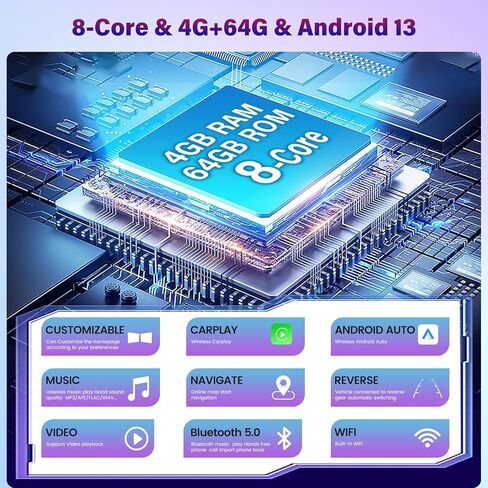 8-Core Android 13 Stereo for Jeep Renegade 2015 2016 2017 2018 2019 2020 with DSP+32EQ - 2+64G 9 inch IPS 1280 * 720 Touchscreen Upgrade Radio - Wireless Carplay/Android Auto/WiFi + AHD Backup Camera in Saudi Arabia