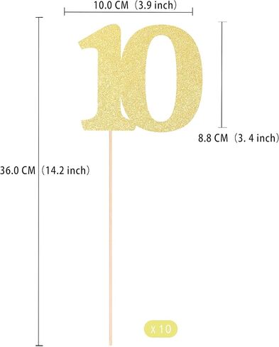 Gexolenu No 80 ، 10 Pack Gold Gold Gold 80th Birthday Centers for Tables ، رقم 80 طاولة عيد ميلاد Toppers Party Party Concss Supplies Supplies in Kuwait