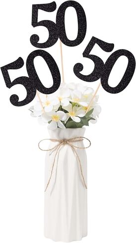 Gexolenu No 80 ، 10 Pack Gold Gold Gold 80th Birthday Centers for Tables ، رقم 80 طاولة عيد ميلاد Toppers Party Party Concss Supplies Supplies in Kuwait