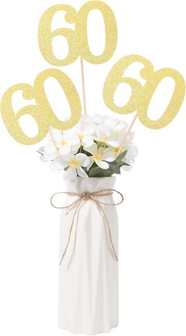 Gexolenu NO 80, 10 Pack Double-Sided Gold Glitter 80th Birthday Centerpieces for Tables, Number 80 Birthday Table Toppers Party Centerpiece Sticks Party Supplies in Kuwait