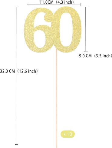 Gexolenu NO 80, 10 Pack Double-Sided Gold Glitter 80th Birthday Centerpieces for Tables, Number 80 Birthday Table Toppers Party Centerpiece Sticks Party Supplies in Kuwait