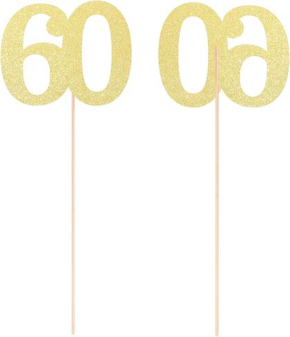 Gexolenu NO 80, 10 Pack Double-Sided Gold Glitter 80th Birthday Centerpieces for Tables, Number 80 Birthday Table Toppers Party Centerpiece Sticks Party Supplies in Kuwait