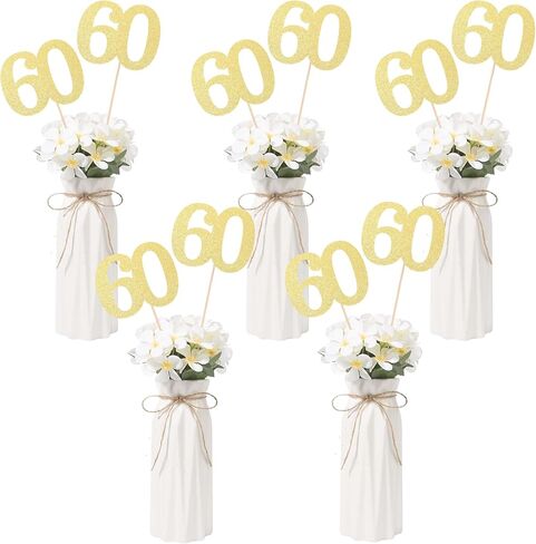 Gexolenu NO 80, 10 Pack Double-Sided Gold Glitter 80th Birthday Centerpieces for Tables, Number 80 Birthday Table Toppers Party Centerpiece Sticks Party Supplies in Kuwait