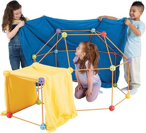 Everest Mega Kit - 108pc Rod & Ball Fort Building Set, Bonus Light Ball, Indoor-Outdoor, Create Play Tent Structures, Kids Toy, Ages 5+ in Saudi Arabia