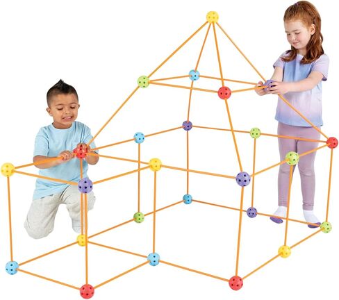 Everest Mega Kit - 108pc Rod & Ball Fort Building Set, Bonus Light Ball, Indoor-Outdoor, Create Play Tent Structures, Kids Toy, Ages 5+ in Saudi Arabia