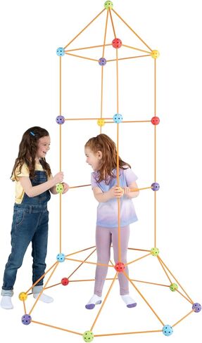 Everest Mega Kit - 108pc Rod & Ball Fort Building Set, Bonus Light Ball, Indoor-Outdoor, Create Play Tent Structures, Kids Toy, Ages 5+ in Saudi Arabia