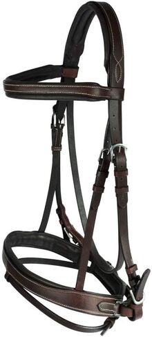 HORZE Venice Padded Synthetic Leather Snaffle Bridle with Flash and Reins in Saudi Arabia