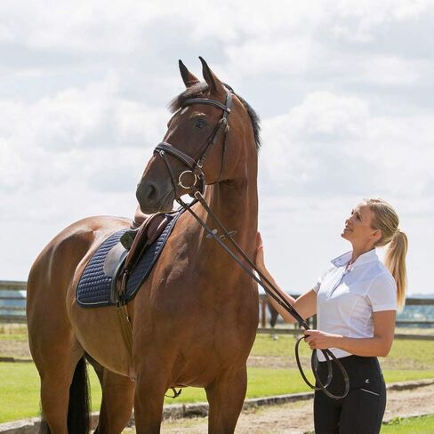 HORZE Venice Padded Synthetic Leather Snaffle Bridle with Flash and Reins in Saudi Arabia