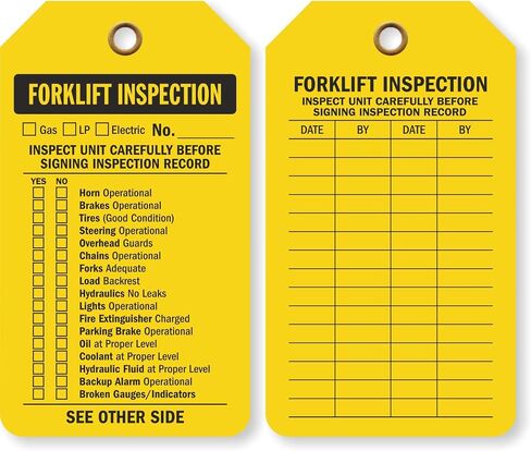 SmartSign 2 Swide Forklift Inspection Tag | 3.375 "× 5.875" البلاستيك ، حزمة من 100 ، مصنوعة في الولايات المتحدة الأمريكية in Kuwait