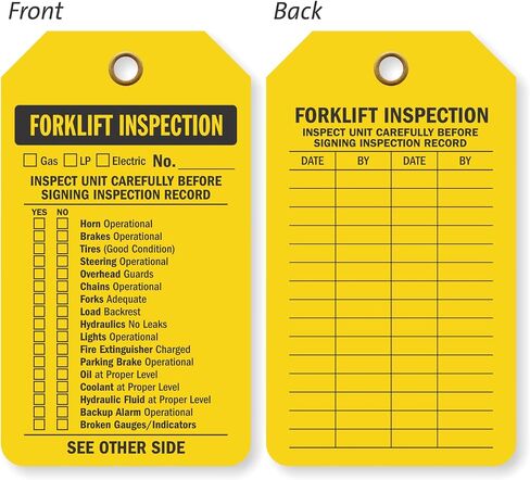 SmartSign 2 Swide Forklift Inspection Tag | 3.375 "× 5.875" البلاستيك ، حزمة من 100 ، مصنوعة في الولايات المتحدة الأمريكية in Kuwait