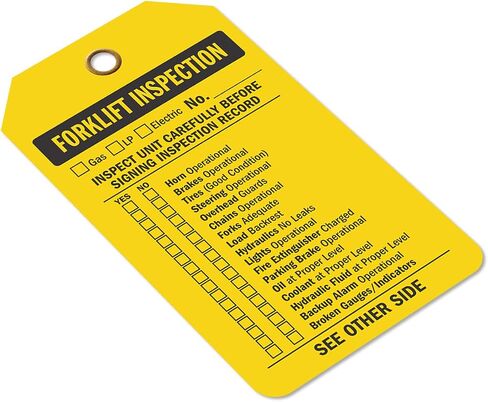 SmartSign 2 Swide Forklift Inspection Tag | 3.375 "× 5.875" البلاستيك ، حزمة من 100 ، مصنوعة في الولايات المتحدة الأمريكية in Kuwait