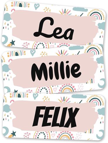 Personalized Name Tags for Kids, Clothing & Items (60), Self-Adhesive Name Labels (1.2" x 0.5"), Waterproof Stickers, Perfect for Clothes, Daycare and School Supplies - Colourful in Saudi Arabia
