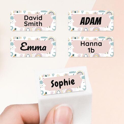 Personalized Name Tags for Kids, Clothing & Items (60), Self-Adhesive Name Labels (1.2" x 0.5"), Waterproof Stickers, Perfect for Clothes, Daycare and School Supplies - Colourful in Saudi Arabia
