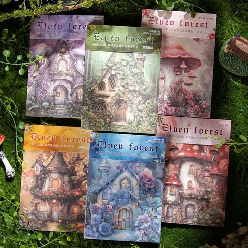 Alideco 180pcs Scrapbook Paper ، Fintage Botanical Flower Enchanted Forest Butterfly Moon Phase Scrapbooking Paper for Journaling Supplies ، Paper Craft Paper for Junk Journals (Jinglingzhisen) in Kuwait