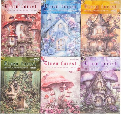 Alideco 180pcs Scrapbook Paper ، Fintage Botanical Flower Enchanted Forest Butterfly Moon Phase Scrapbooking Paper for Journaling Supplies ، Paper Craft Paper for Junk Journals (Jinglingzhisen) in Kuwait