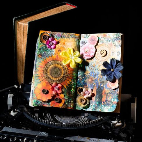 Alideco 180pcs Scrapbook Paper ، Fintage Botanical Flower Enchanted Forest Butterfly Moon Phase Scrapbooking Paper for Journaling Supplies ، Paper Craft Paper for Junk Journals (Jinglingzhisen) in Saudi Arabia