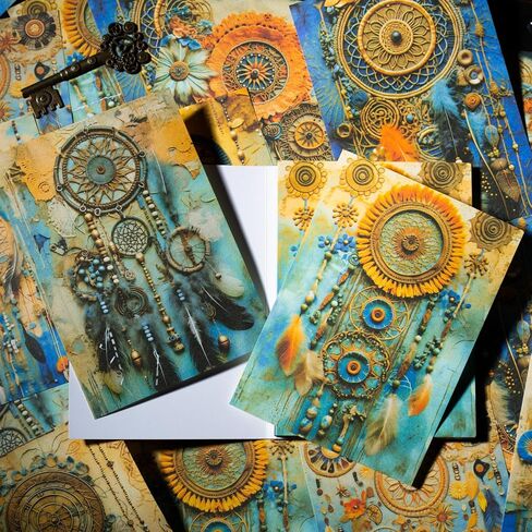 Alideco 180pcs Scrapbook Paper ، Fintage Botanical Flower Enchanted Forest Butterfly Moon Phase Scrapbooking Paper for Journaling Supplies ، Paper Craft Paper for Junk Journals (Jinglingzhisen) in Saudi Arabia