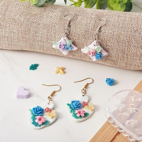6PCS Nail Art Silicone Molds for Women Flower Animal Heart Decoration Resin Molds for Nail Arts Hair Clips Decor Jewelry Crafts Making in Saudi Arabia