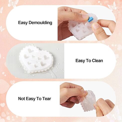 6PCS Nail Art Silicone Molds for Women Flower Animal Heart Decoration Resin Molds for Nail Arts Hair Clips Decor Jewelry Crafts Making in Saudi Arabia