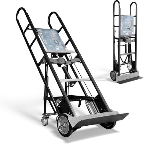 Olympia Tools 1200lbs Appliance Auto-Recoil System Hand Truck - Heavy Duty Hand Cart - Industrial Stair Climbing Furniture Dolly - Dual Aluminum Hand Truck & Rubber Treads Wheels for Stairs Climber in Saudi Arabia