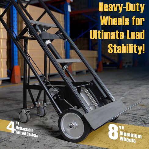 Olympia Tools 1200lbs Appliance Auto-Recoil System Hand Truck - Heavy Duty Hand Cart - Industrial Stair Climbing Furniture Dolly - Dual Aluminum Hand Truck & Rubber Treads Wheels for Stairs Climber in Saudi Arabia