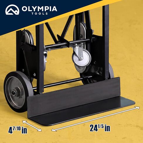 Olympia Tools 1200lbs Appliance Auto-Recoil System Hand Truck - Heavy Duty Hand Cart - Industrial Stair Climbing Furniture Dolly - Dual Aluminum Hand Truck & Rubber Treads Wheels for Stairs Climber in Saudi Arabia