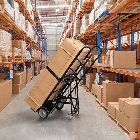 Olympia Tools 1200lbs Appliance Auto-Recoil System Hand Truck - Heavy Duty Hand Cart - Industrial Stair Climbing Furniture Dolly - Dual Aluminum Hand Truck & Rubber Treads Wheels for Stairs Climber in Saudi Arabia