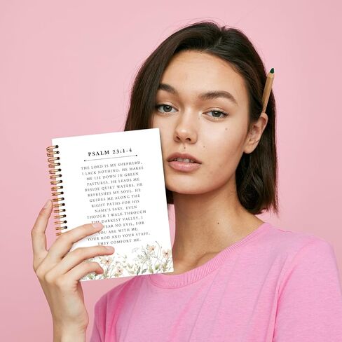 JXREQ Coquette Blue Bow Christian Bible Notebook Journal for Women ، اللوازم المدرسية اللطيفة للكلية دفتر دفتر ، كتب الكتاب المقدس لأخذ الملاحظات ، مجلة ملاحظات الكنيسة ، هدايا الكلية للفتيات ، 5.5 × 8.3 in Kuwait