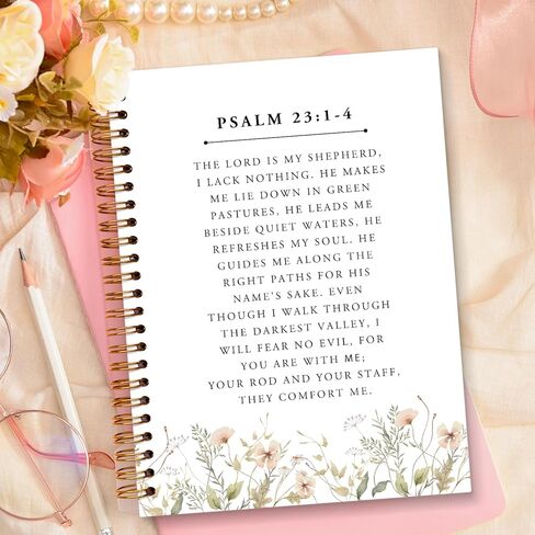 JXREQ Coquette Blue Bow Christian Bible Notebook Journal for Women ، اللوازم المدرسية اللطيفة للكلية دفتر دفتر ، كتب الكتاب المقدس لأخذ الملاحظات ، مجلة ملاحظات الكنيسة ، هدايا الكلية للفتيات ، 5.5 × 8.3 in Kuwait