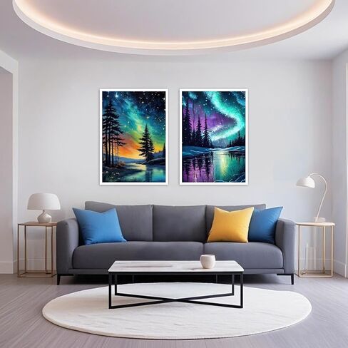 مجموعات فنون Aurora Diamond للبالغين - مجموعات الطلاء الماس للمبتدئين البالغين ، و Kits Craft 5D DIY Round Full Drill Rhinestone Gem Painting for Home Wall Decor in Kuwait