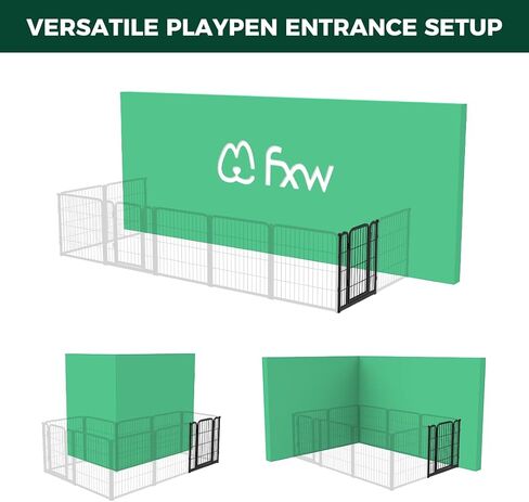 FXW Homeplus Dog Playpen Designed for Indoor Use, 1 Add-on Gate, 24" Height for Puppy and Small Dogs│Patented in Saudi Arabia