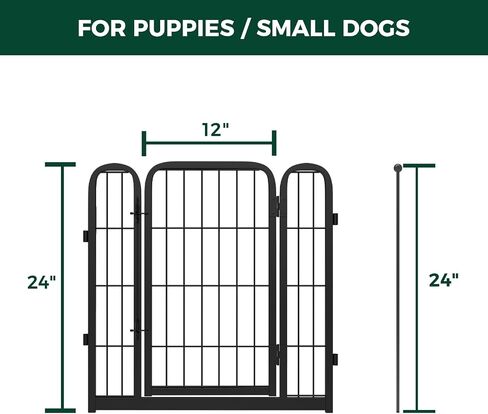 FXW Homeplus Dog Playpen Designed for Indoor Use, 1 Add-on Gate, 24" Height for Puppy and Small Dogs│Patented in Saudi Arabia