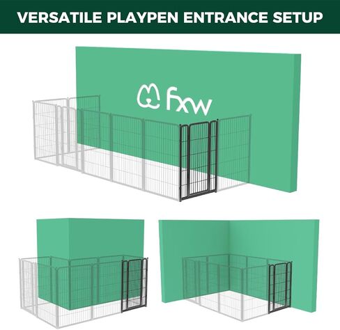 FXW Homeplus Dog Playpen Designed for Indoor Use, 1 Add-on Gate, 24" Height for Puppy and Small Dogs│Patented in Saudi Arabia