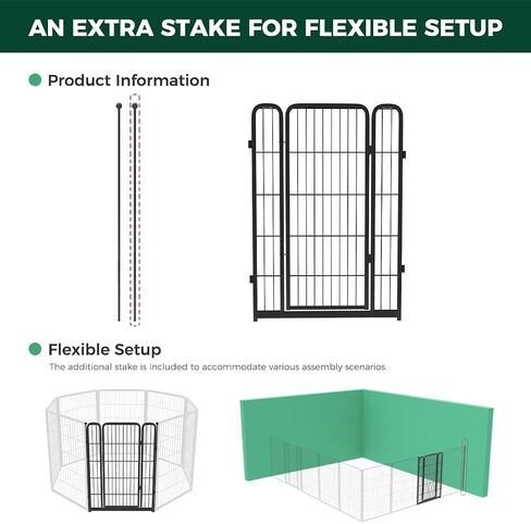 FXW Homeplus Dog Playpen Designed for Indoor Use, 1 Add-on Gate, 24" Height for Puppy and Small Dogs│Patented in Saudi Arabia