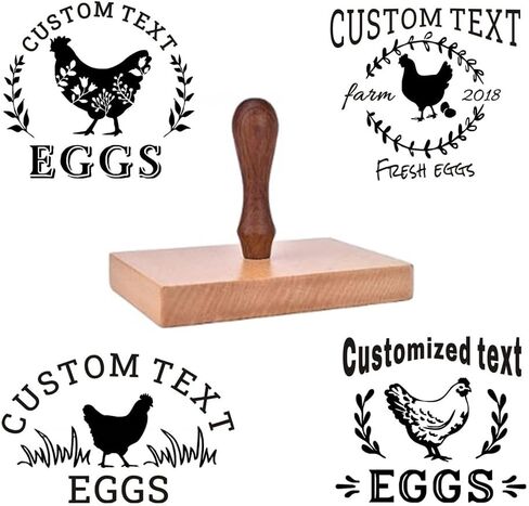 Custom Egg Stamp for Fresh Eggs Personalized Labels Logo Farm Stamp Egg Carton Stamps with Ink Quick-Drying (Clear Stamps 0.4X1.2inch) in Saudi Arabia