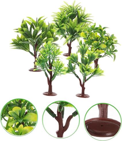 nuobesty 10pcs الأشجار المصغرة ل DIY الرمال المائدة الديكور أشجار طبيعية واقعية مع قاعدة لمشاريع القطار والمشاريع الطبيعية الصغيرة in Saudi Arabia