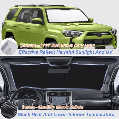 JKCOVER Foldable Front Window Windshield Sunshade Compatible with 2014 2015 2016 2017 2018 Chevy Silverado/GMC Sierra 1500 2500 3500HD Accessories Sun Heat UV Rays Protection Sun Shade Visor in Kuwait