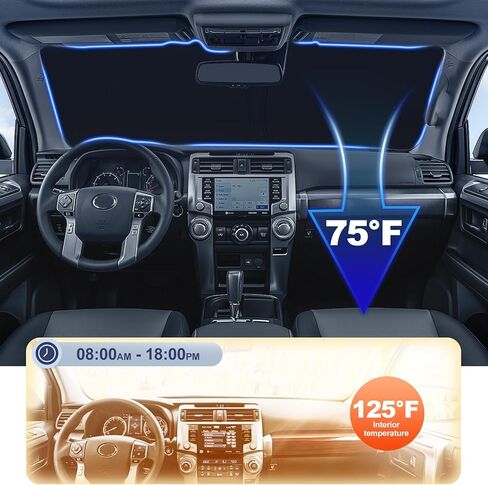 JKCOVER Foldable Front Window Windshield Sunshade Compatible with 2014 2015 2016 2017 2018 Chevy Silverado/GMC Sierra 1500 2500 3500HD Accessories Sun Heat UV Rays Protection Sun Shade Visor in Kuwait